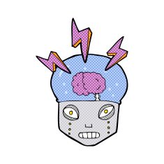 cartoon clever robot N4