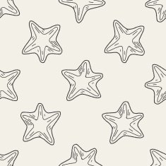 Starfish doodle seamless pattern background N4