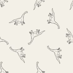 Brontosaurus dinosaur doodle seamless pattern background N4