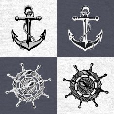 anchor wheel illustration vector art N3