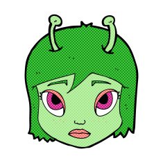 cartoon space alien N96