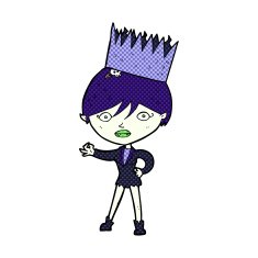 cartoon vampire wearing crown N4