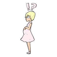 cartoon confused pregnant woman N3