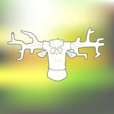 Vector Illustration Hand-drawn cute head of deer with horns