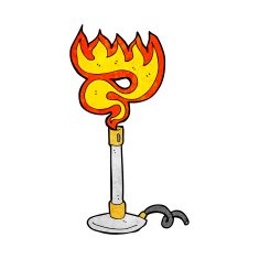 cartoon bunsen burner N18