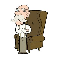 cartoon old man and chair N4