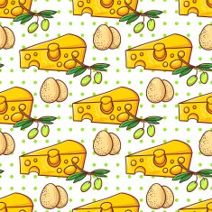 Cheese egg and olive pattern