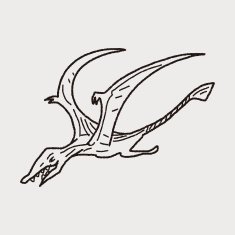 Pterodactyl dinosaur doodle N14