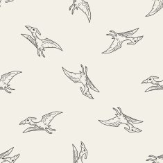 Pterodactyl dinosaur doodle seamless pattern background N4