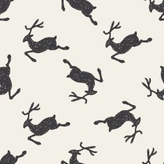 reindeer doodle seamless pattern background N3