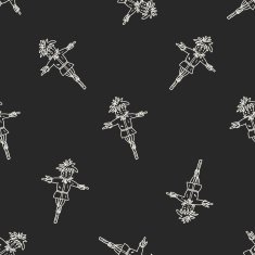 scarecrow doodle seamless pattern background N2