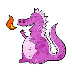 cartoon fire breathing dragon N23