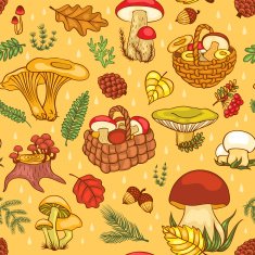 Seamless pattern with mushrooms N7