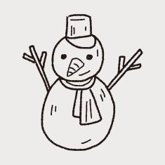 snowman doodle drawing N11