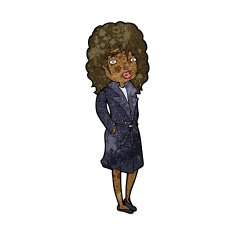 cartoon woman in trench coat N43