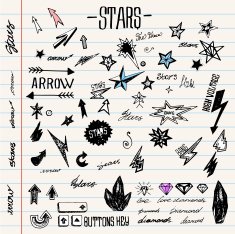 Hand draw arrow set with decorative lettering