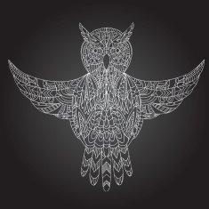 Ornamental hand-drawn owl