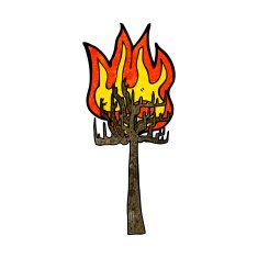 Cartoon Tree On Fire N12