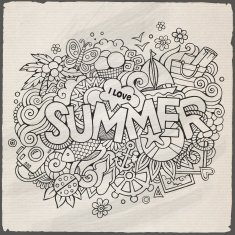 Summer hand lettering and doodles elements N13