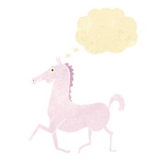 cartoon horse with thought bubble N41