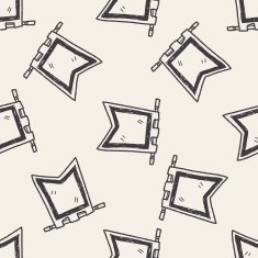 royal flag doodle seamless pattern background N6