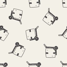 shipping doodle seamless pattern background N6