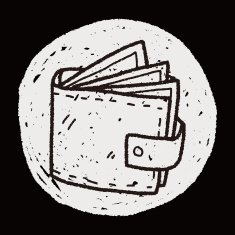 wallet doodle drawing N38