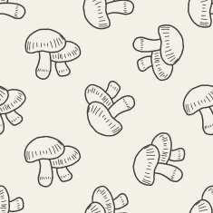 Mushroom doodle seamless pattern background N12