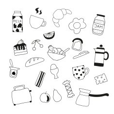 Different doodle sweetheart food