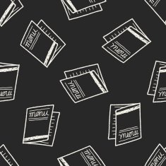 menu doodle seamless pattern background N2