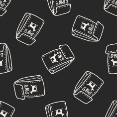 doodle pet food seamless pattern background N8