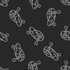 rafting doodle seamless pattern background N2