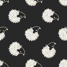 Doodle Hedgehog seamless pattern background