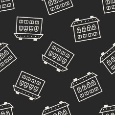 doodle house seamless pattern background N38