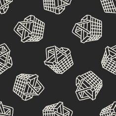 Doodle Basket seamless pattern background
