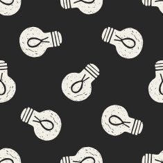 Doodle Light bulb seamless pattern background N5