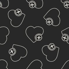 Doodle Heart seamless pattern background N7