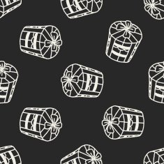 Doodle Gift seamless pattern background N9