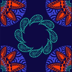 flowers and paisley background decorative vector