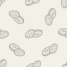 donut doodle seamless pattern background N2