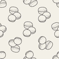 macaron doodle seamless pattern background N2