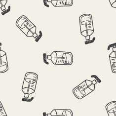 doodle bottle seamless pattern background N2