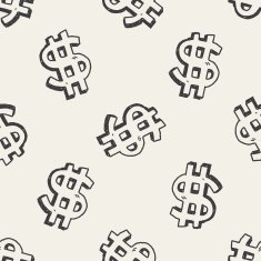 doodle dollar seamless pattern background N2