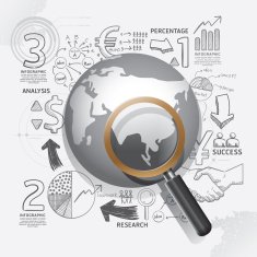 World Business doodles line drawing blueprint success strategy