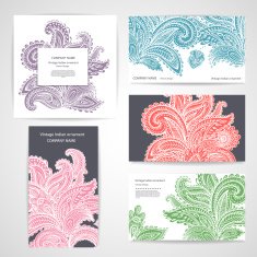 Set of banners with floral Indian ornaments can be used N14