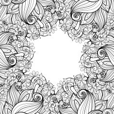 Vector Seamless Monochrome Floral Background N5
