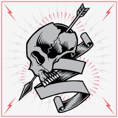 Skull Arrow and Ribbon