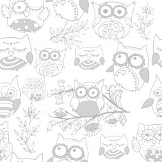 Gray and white owl pattern N2