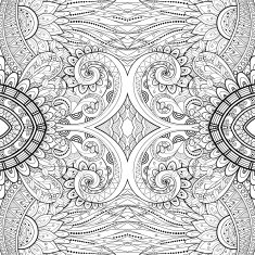 Vector Seamless Abstract Black and White Tribal Pattern N88