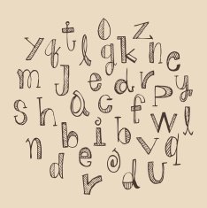 Hand drawn Alphabet set
